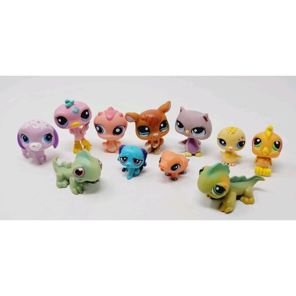 Littlest Pet Shop LPS Lot Of 11 Assorted Mixed Animals Pets Hasbro - Picture 1 of 6